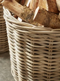 Cox & Cox Fireside<Two Rattan Log Baskets - Round