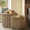 Cox & Cox Fireside<Two Rattan Log Baskets - Square