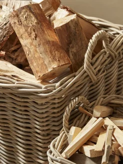 Cox & Cox Fireside<Two Rattan Log Baskets - Square