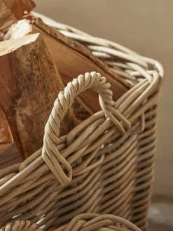 Cox & Cox Fireside<Two Rattan Log Baskets - Square