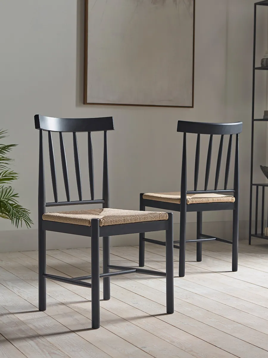 Cox & Cox Dining Chairs<Two Reims Dinning Chairs - Ink