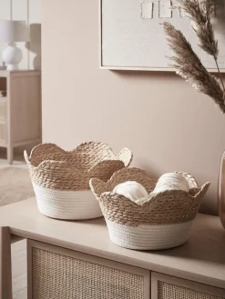 Cox & Cox Bags & Baskets<Two Scalloped Edge Storage Baskets