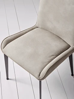 Cox & Cox Dining Chairs<Two Soft Grey Dining Chairs