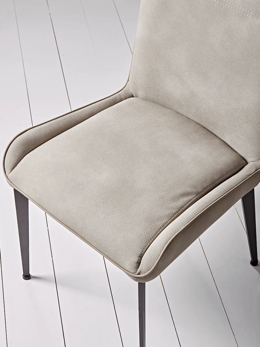 Cox & Cox Dining Chairs<Two Soft Grey Dining Chairs