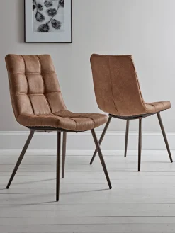 Cox & Cox Dining Chairs<Two Soho Dining Chairs - Tan
