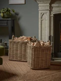 Cox & Cox Fireside<Two Square Wicker Log Baskets