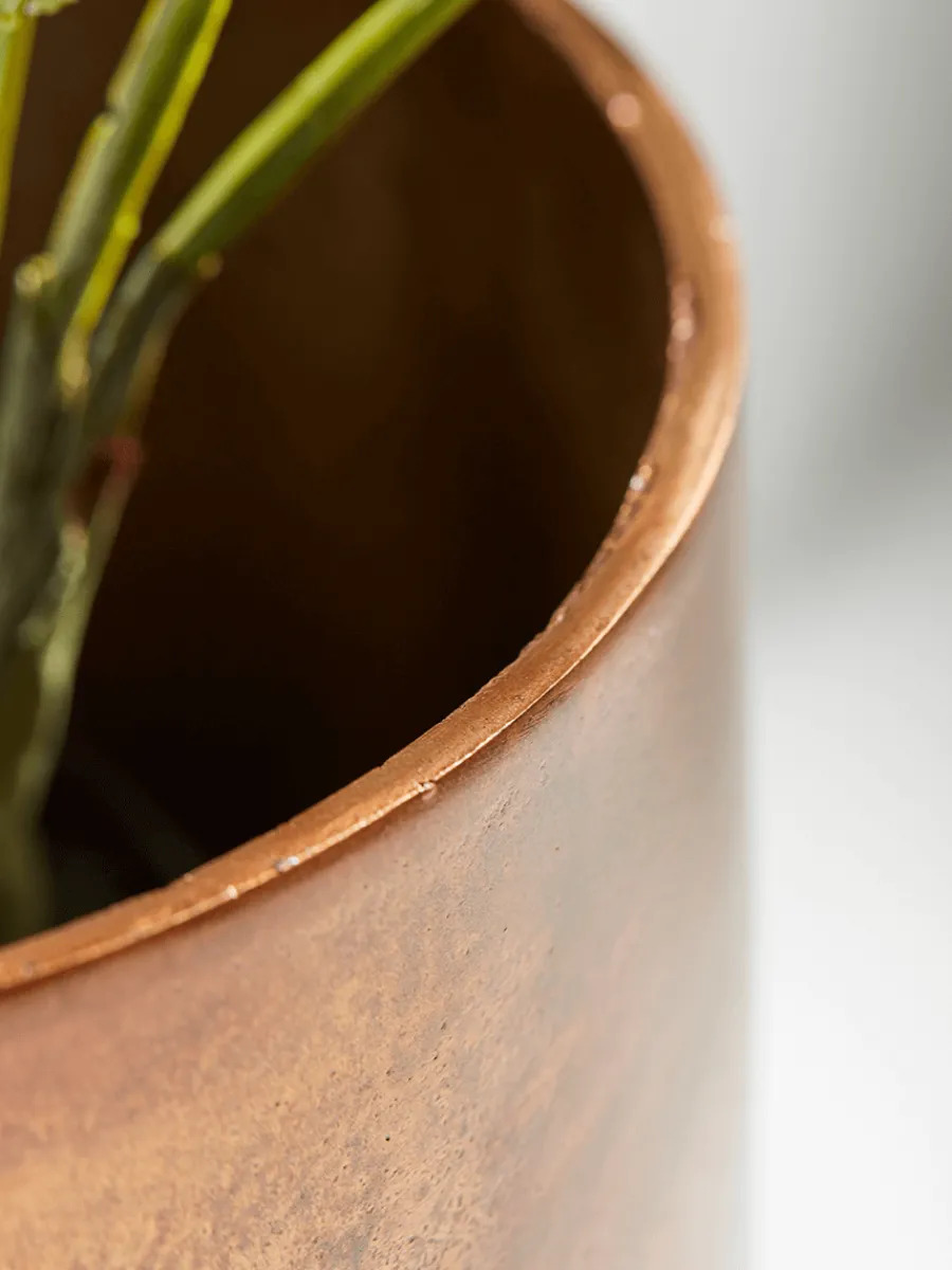 Cox & Cox Indoor Planting<Two Textured Standing Planters - Antique Bronze