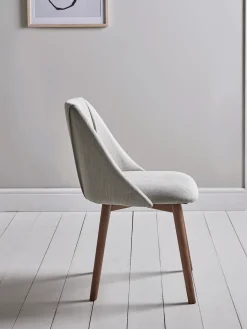 Cox & Cox Dining Chairs<Two Upholstered Dining Chairs - Stone