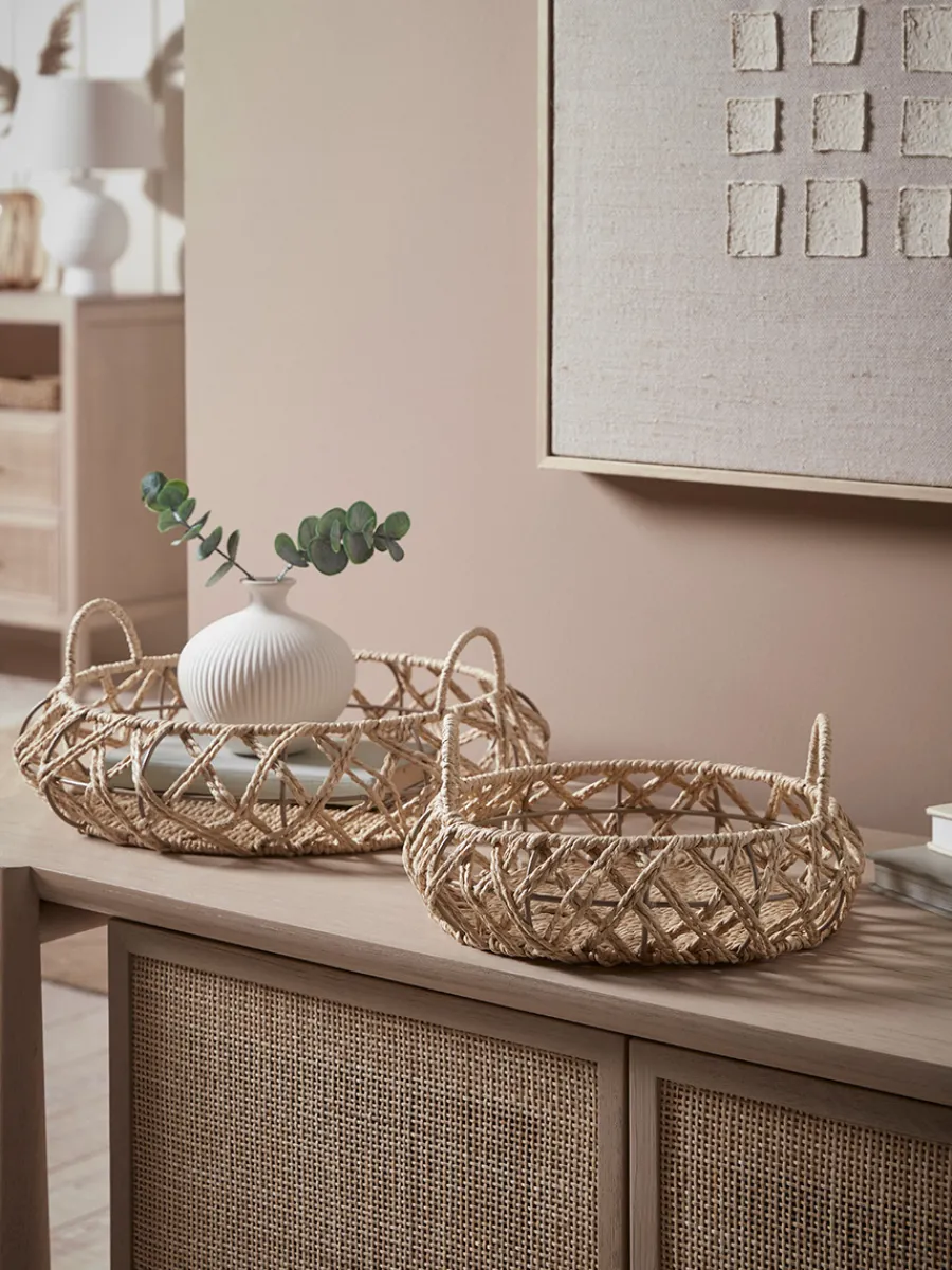 Cox & Cox Kitchen Accessories & Tableware<Two Woven Trays