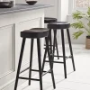 Cox & Cox Stools<Weathered Oak Counter Stool - Black