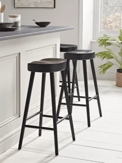 Cox & Cox Stools<Weathered Oak Counter Stool - Black