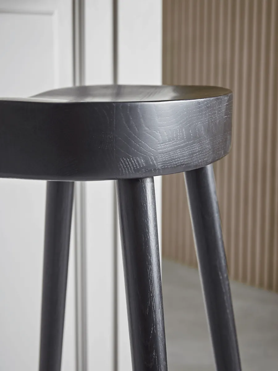 Cox & Cox Stools<Weathered Oak Counter Stool - Black