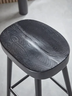 Cox & Cox Stools<Weathered Oak Counter Stool - Black