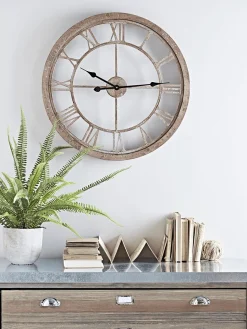 Cox & Cox Clocks<Weathered Wood Cut Out Clock