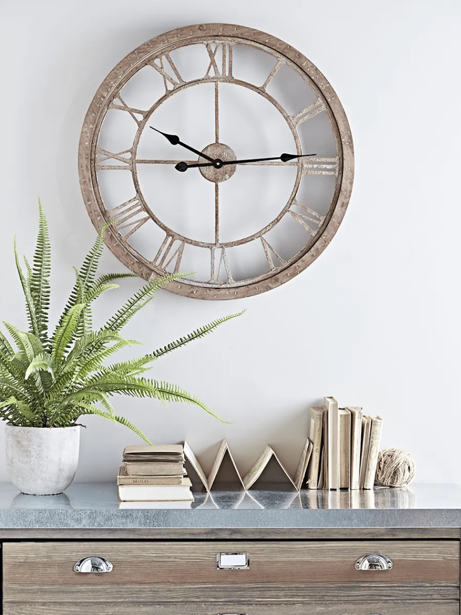 Cox & Cox Clocks<Weathered Wood Cut Out Clock