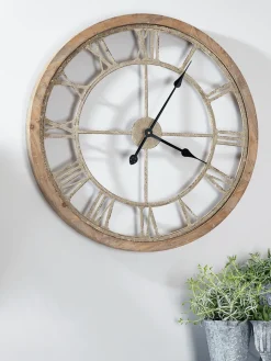 Cox & Cox Clocks<Weathered Wood Cut Out Clock