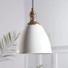 Cox & Cox Pendants<White & Brass Metal Pendant