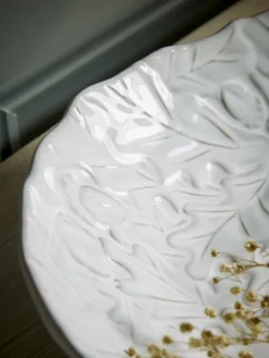 Cox & Cox Bowls, Dishes & Trinket Boxes<White Leaf Bowl