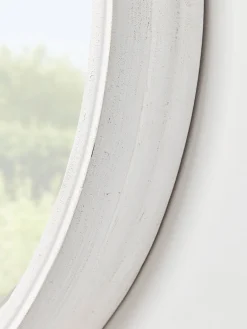 Cox & Cox Round Mirrors|Wall Mirrors<White Ribbed Round Mirror