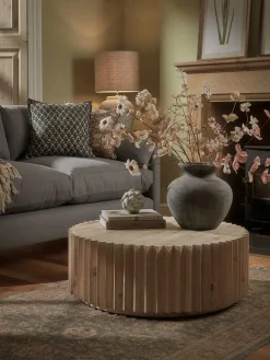 Cox & Cox Coffee Tables<Wooden Ribbed Coffee Table