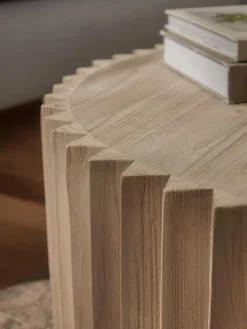 Cox & Cox Coffee Tables<Wooden Ribbed Coffee Table