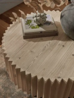 Cox & Cox Coffee Tables<Wooden Ribbed Coffee Table