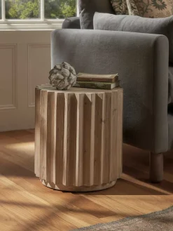 Cox & Cox Side Tables<Wooden Ribbed Side Table