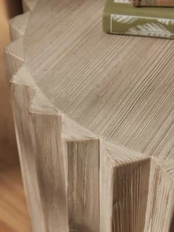 Cox & Cox Side Tables<Wooden Ribbed Side Table