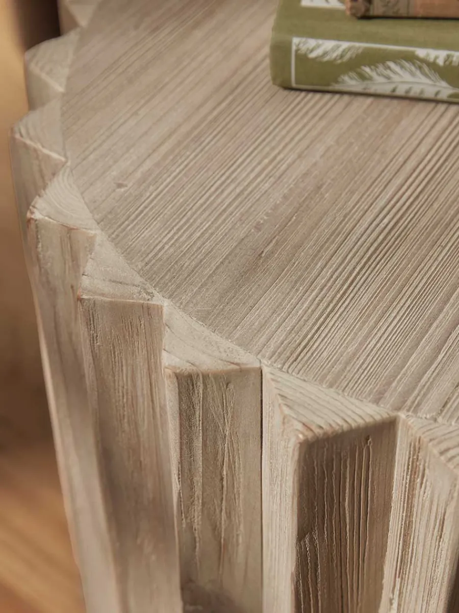 Cox & Cox Side Tables<Wooden Ribbed Side Table