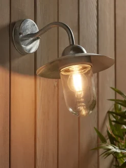 Cox & Cox Outdoor Wall Lights|Outdoor Wall Lights<Zinc Swan Neck Wall Light